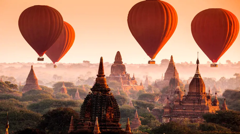 Varmluftsballonger i Myanmar - Rundreiser i Asia