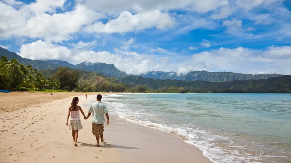 Strand på Kauai. Foto: Hawaii Tourism/Tor Johnson 
