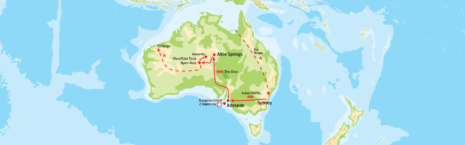 Australia på skinner | Reiserute