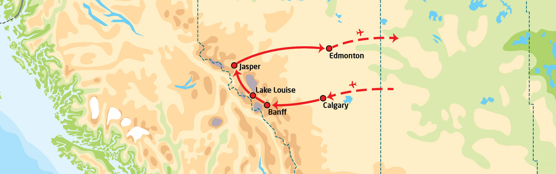 Skiferie i Banff og Jasper - Canada | Reiserute
