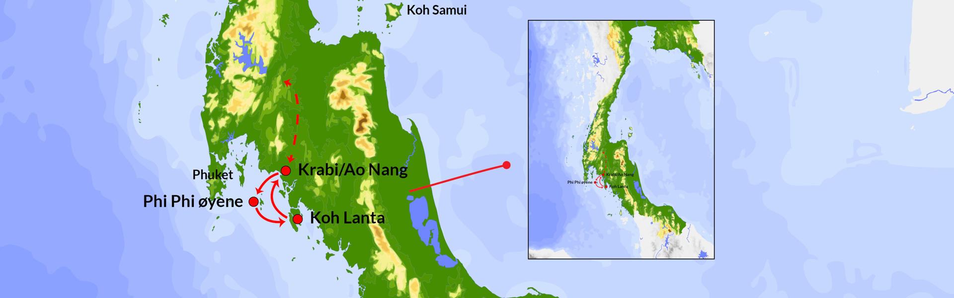 Tropisk øyhopping i Thailand | Reiserute