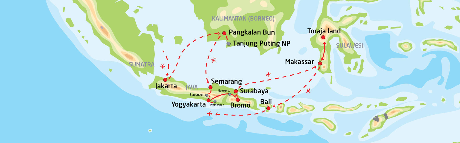 Indonesias høydepunkter | Reiserute