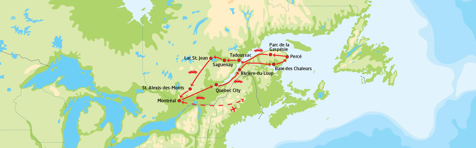 Quebecs høydepunkter | Reiserute