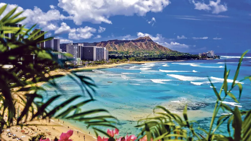 Slut rejsen af i paradisiske Hawaii