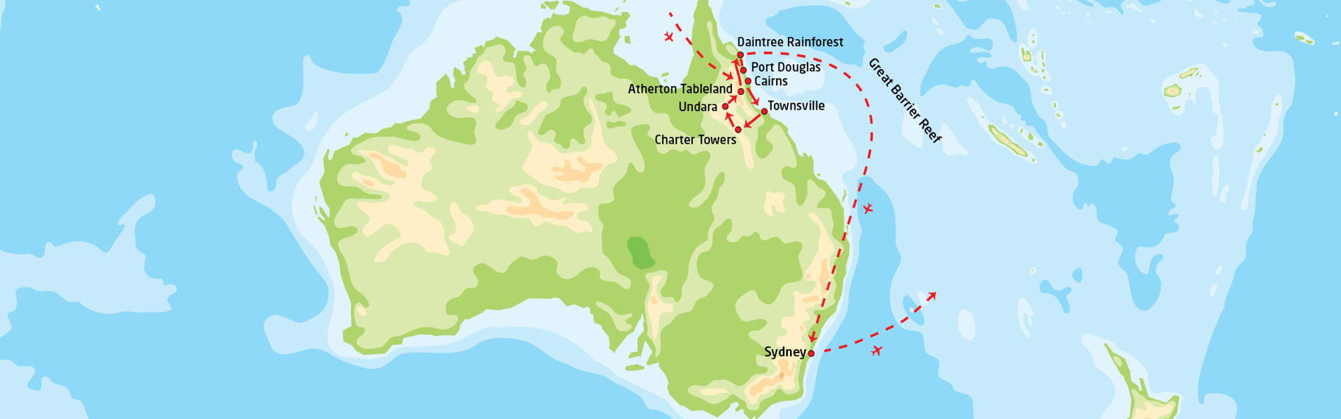 Sydney & bilferie i Australias tropiske nord | Reiserute