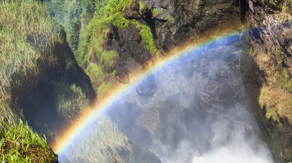 Se det berømte fossefallet Murchison Falls i Uganda