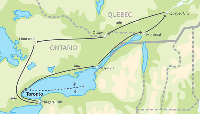 Den klassiske ruten i Øst-Canada