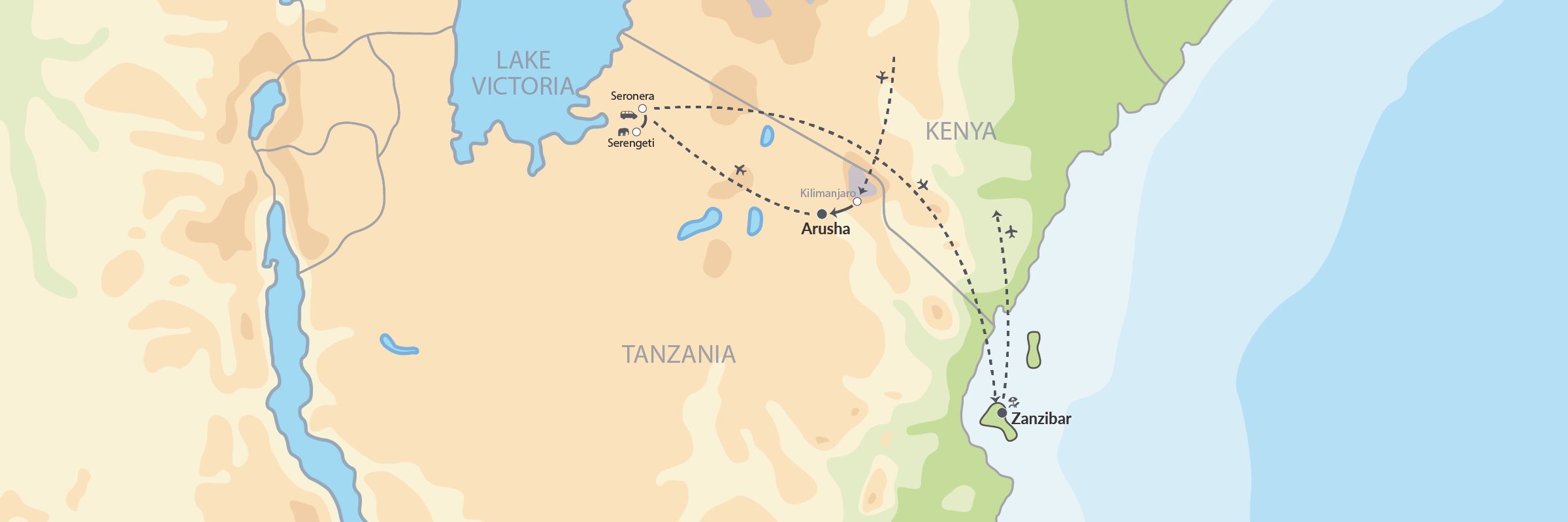 58339 Luksussafari I Tanzania Og Badeferie På Zanzibar Map