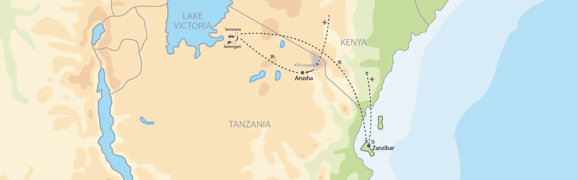 58339 Luksussafari I Tanzania Og Badeferie På Zanzibar Map