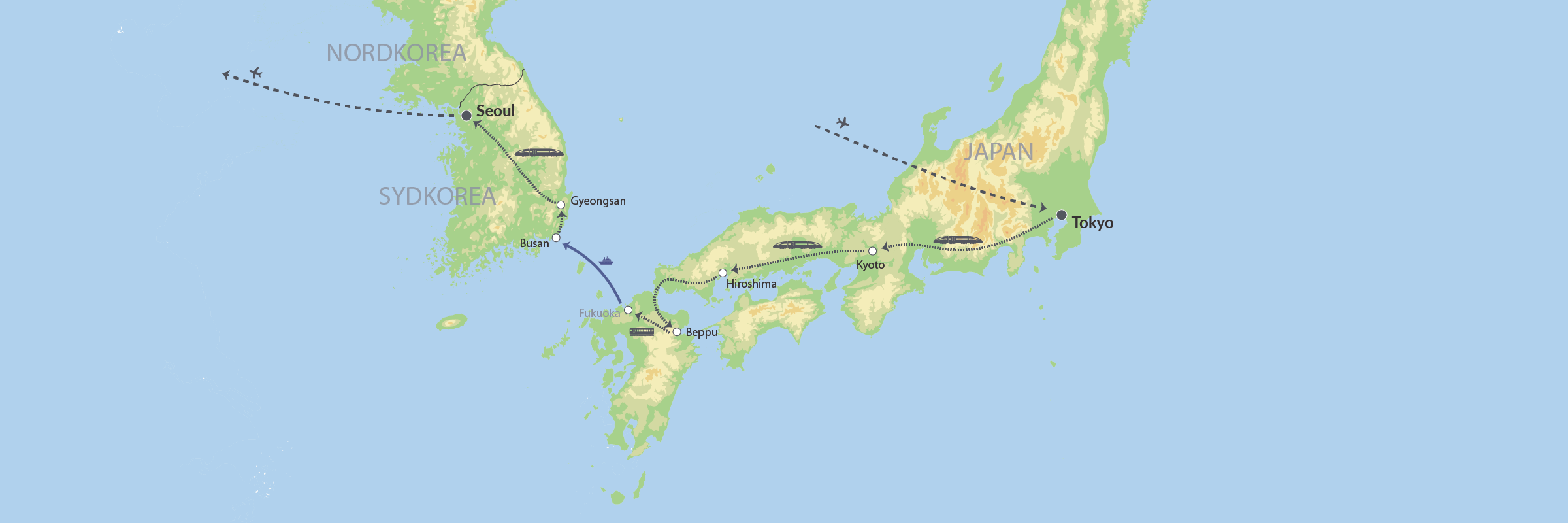 DK Det Bedste Af Japan Og Sydkorea Map