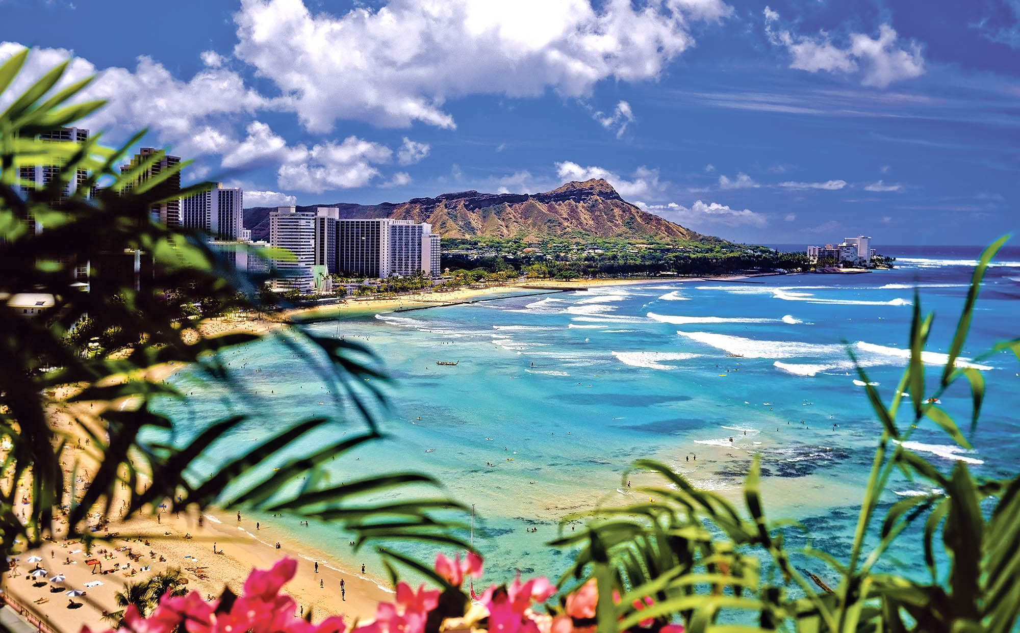 Waikiki Beach på Oahu, Hawaii