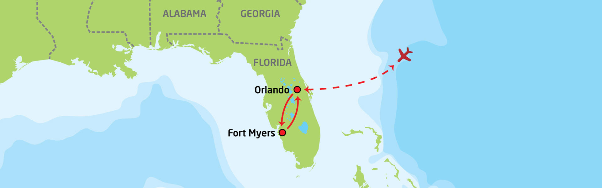 Floridas strender og fornøyelsesparker | Reiserute