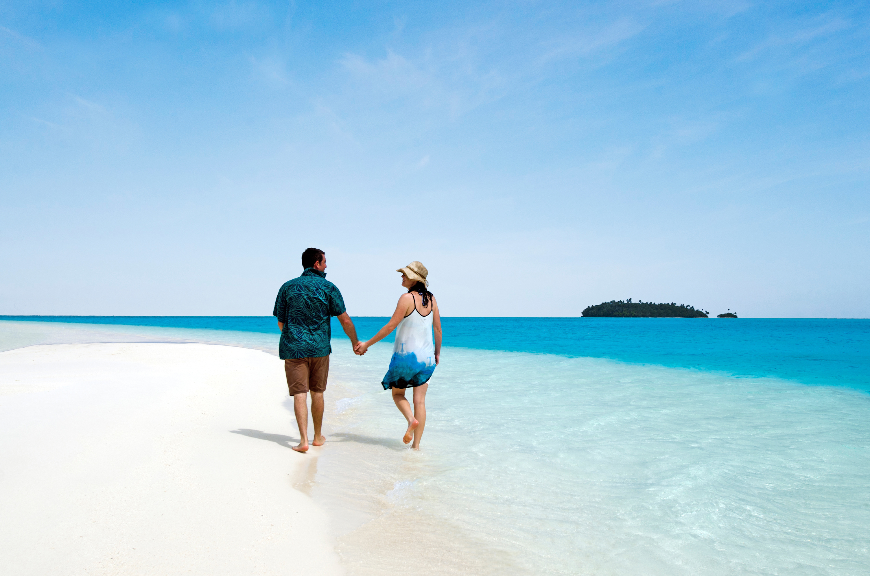 Hvite strender så langt øye kan se 