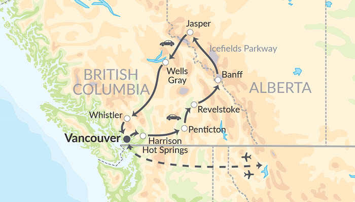 Den klassiske ruten i Vest-Canada