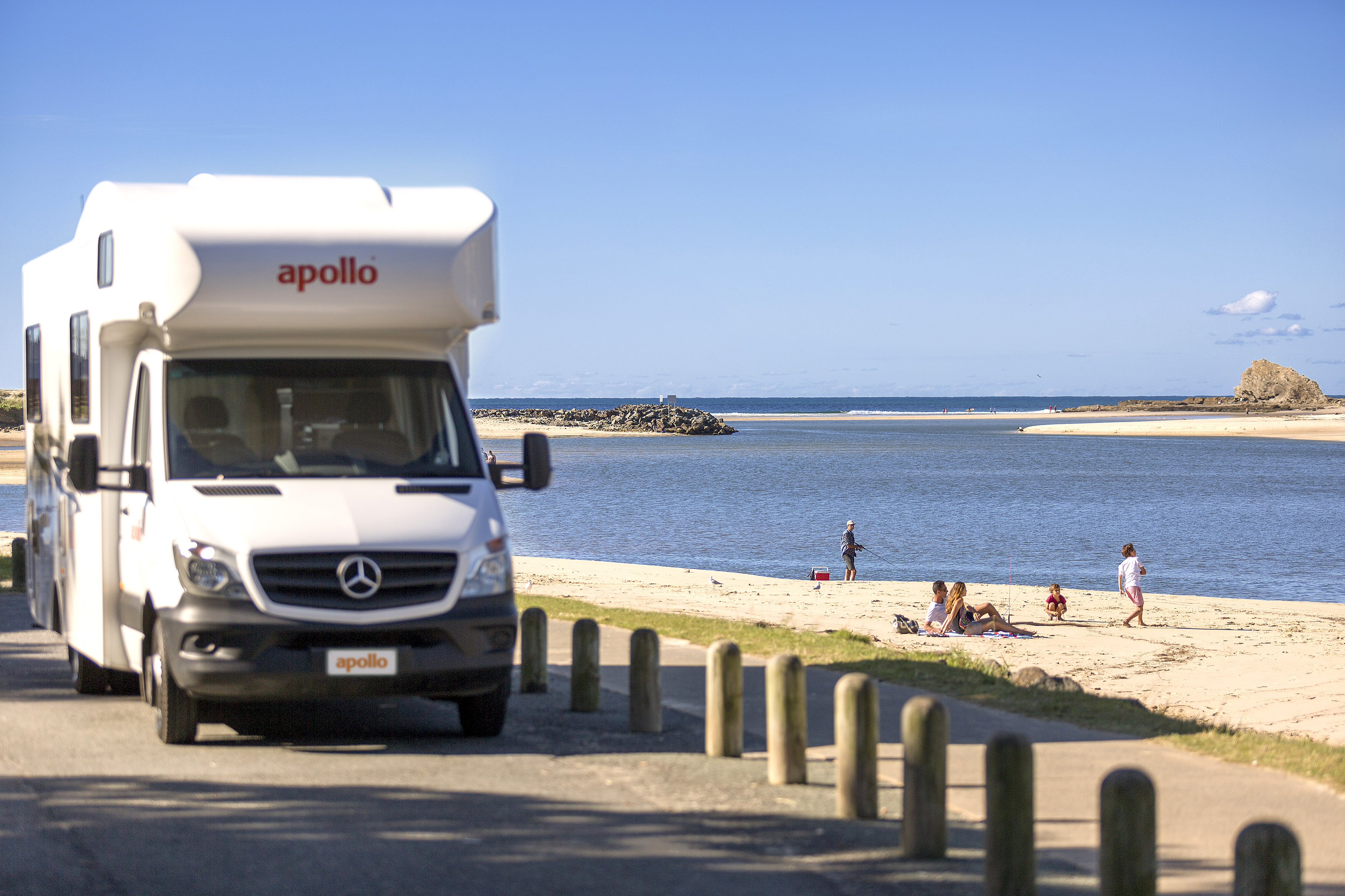 Stopp langs flotte strender langs veien - Bobil i Australia