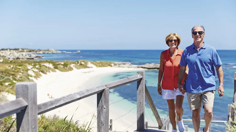 Pinky Beach, en av Rottnest Islands nydelige strender. Foto: Rottnest Island Authority