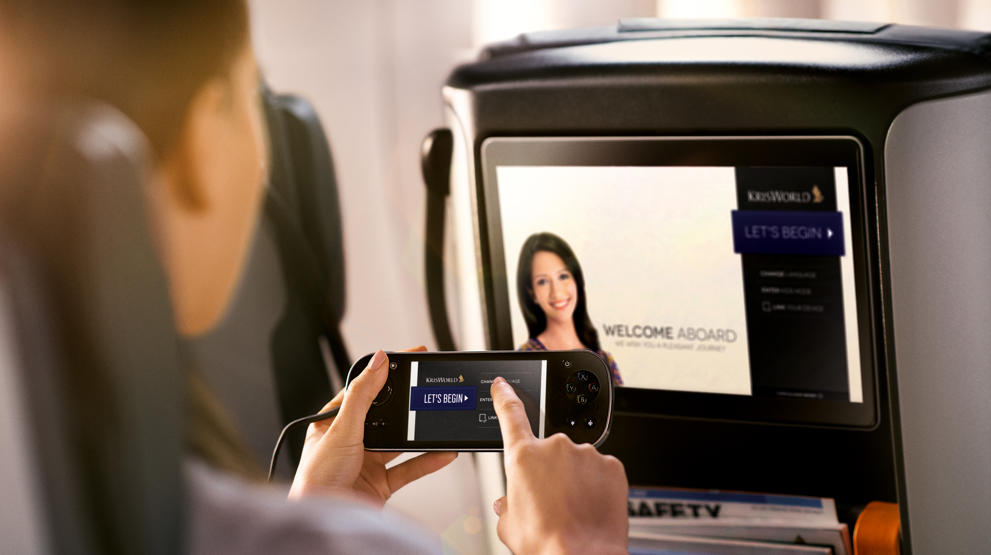 Moderne teknologi og underholdning på Premium Economy på Singapore Airlines