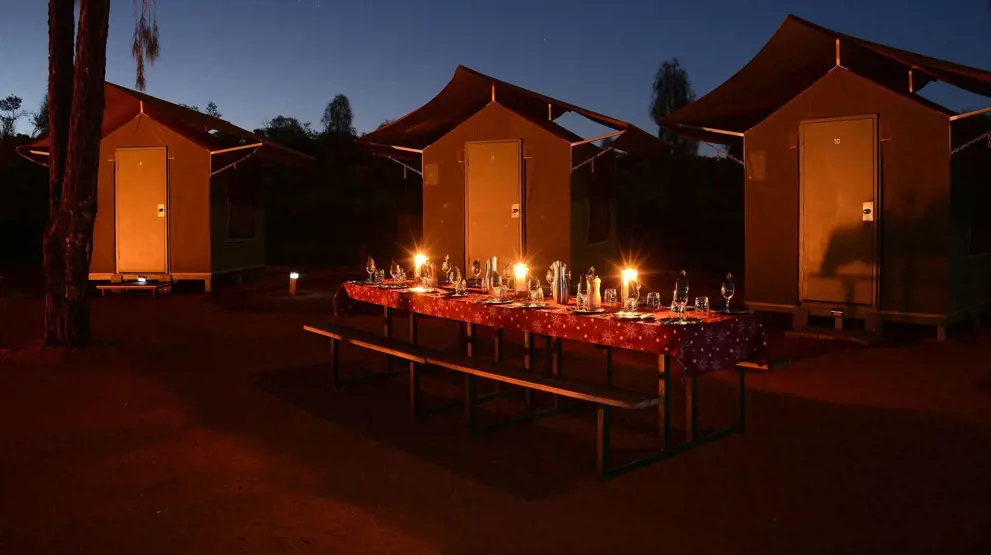 Middag på leirplassen. Foto: Wayoutback