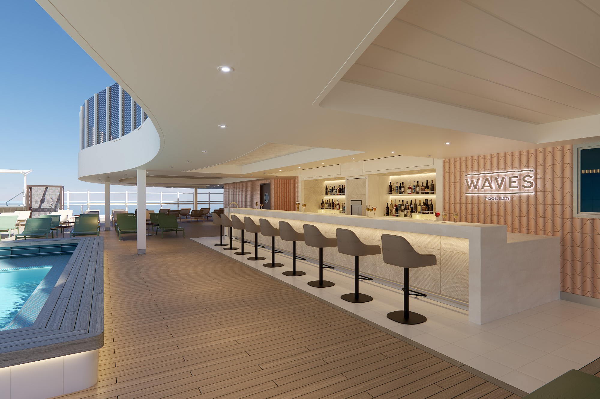 Waves Pool Bar ombord Norwegian Prima
