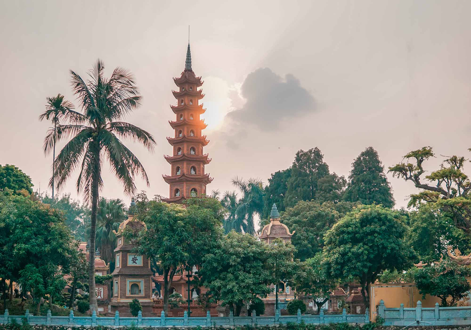 Vakkert tempel i Hanoi