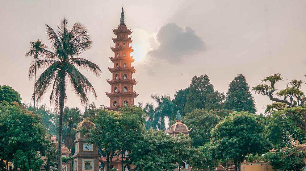 Vakkert tempel i Hanoi