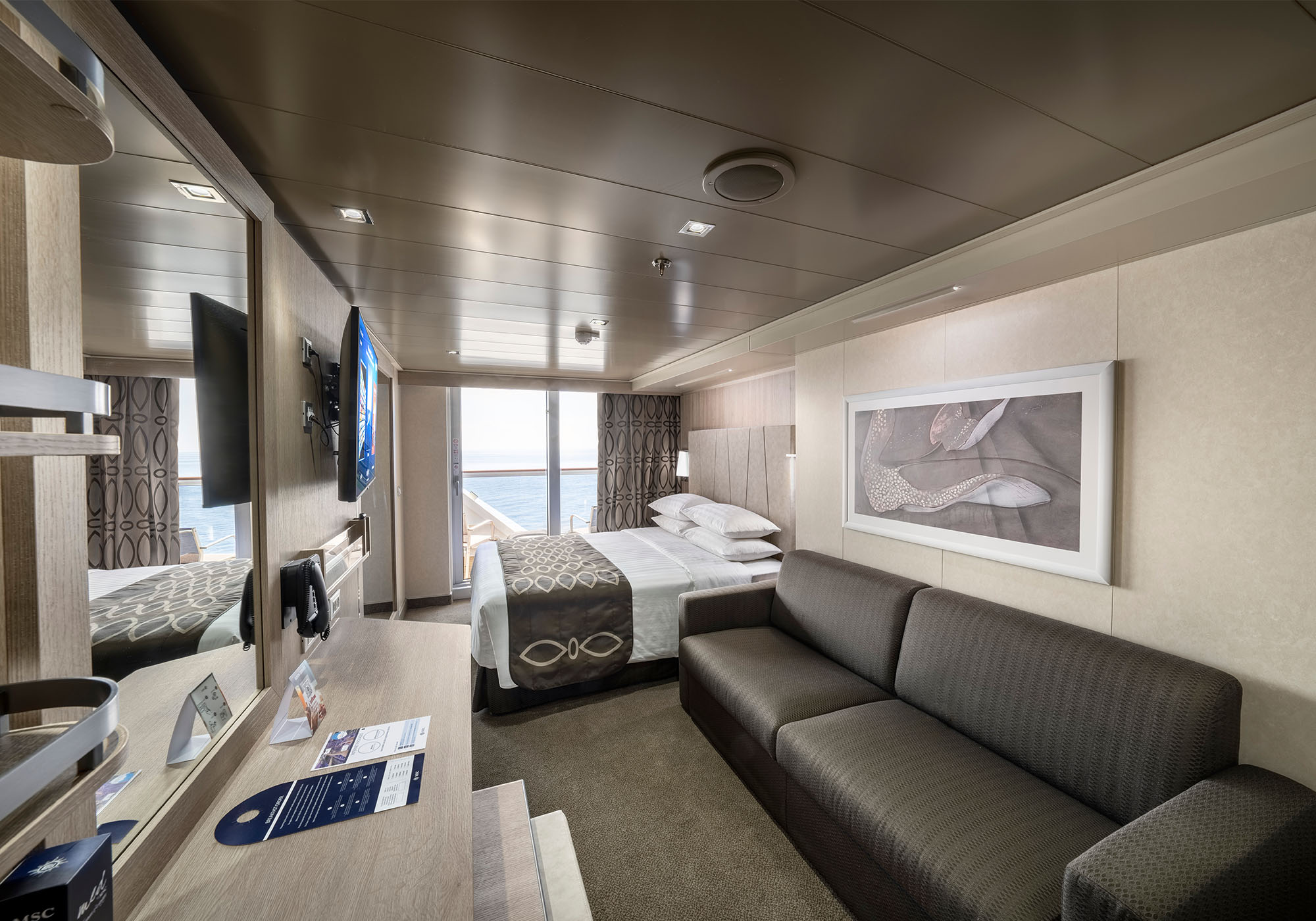 Eksempel på balkonglugar på MSC Seashore