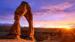 Delicate Arch ved solnedgang - Reiser til Arches National Park 