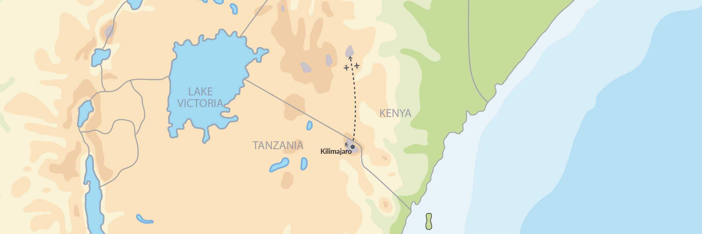 6979 Bestig Kilimanjaro Via Machame Ruten Map