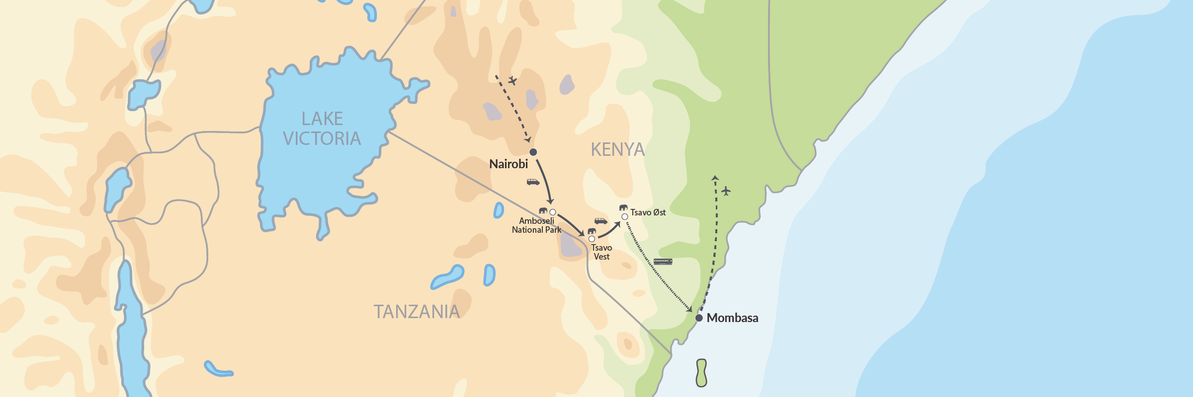 DK Drømmesafari Og Badeferie I Kenya I Vinterferien 107623 Map (1)