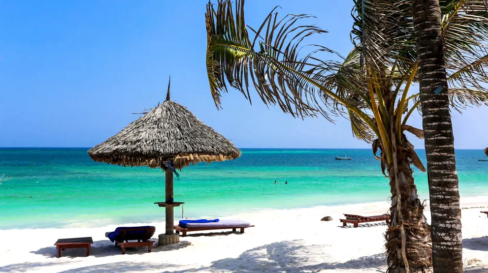 Gjør dere klare for å slappe av på Diani Beach ut mot Det indiske hav