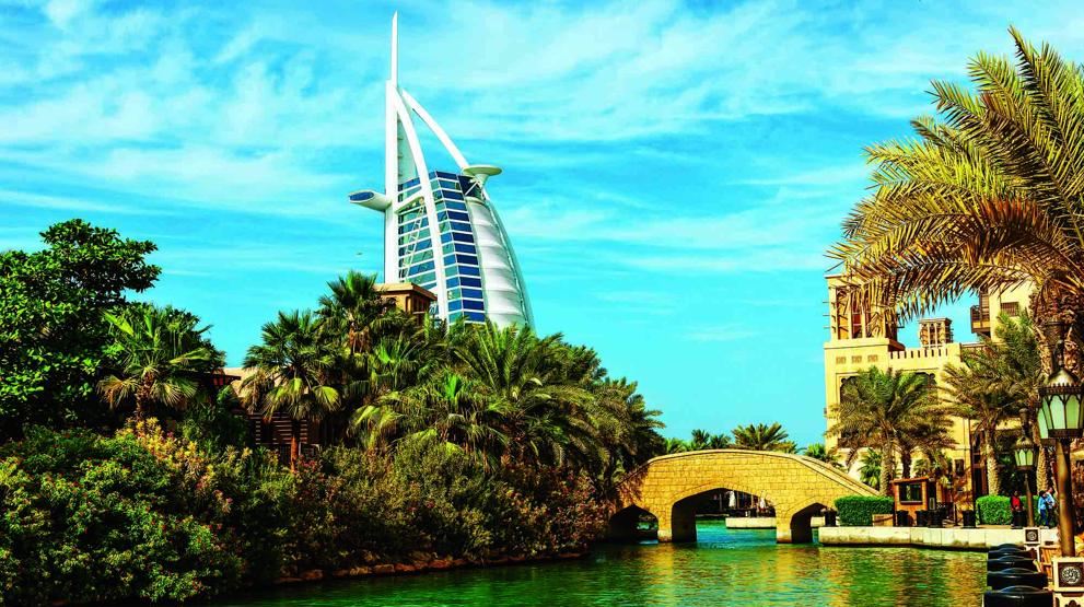 Det verdensberømte Hotel Burj al Arab, Dubai, De forente arabiske emirater 