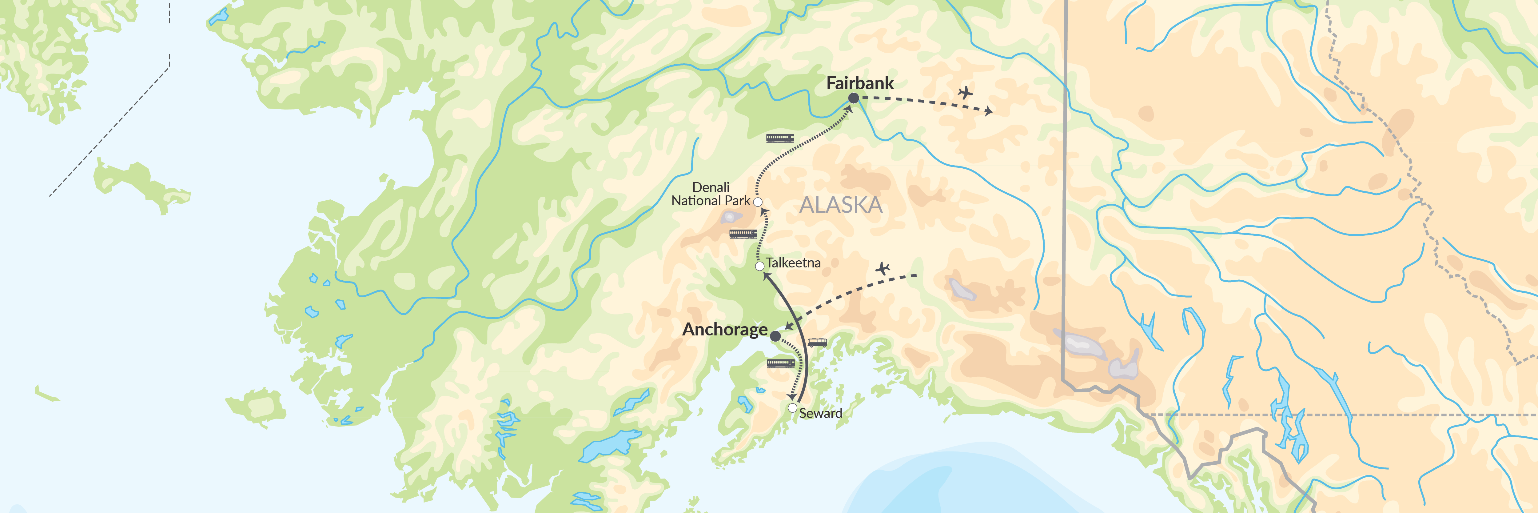 6830 Alaska Railroad Med Tog Gennem Alaska