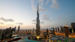 Dubais ville skyline med Burj Khalifa, verdens høyeste bygning