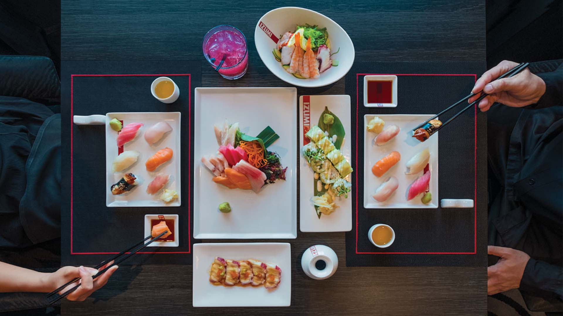 Spis på den japanske restauranten Izumi om bord