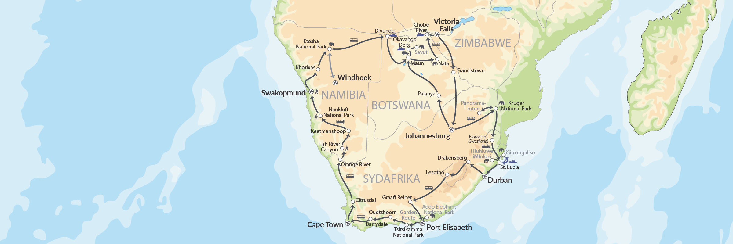 Du kan velge blant 35 forskjellige kombinasjonsmuligheter