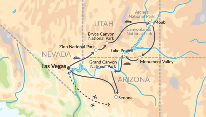 Nasjonalparkruten med bobil i USA
