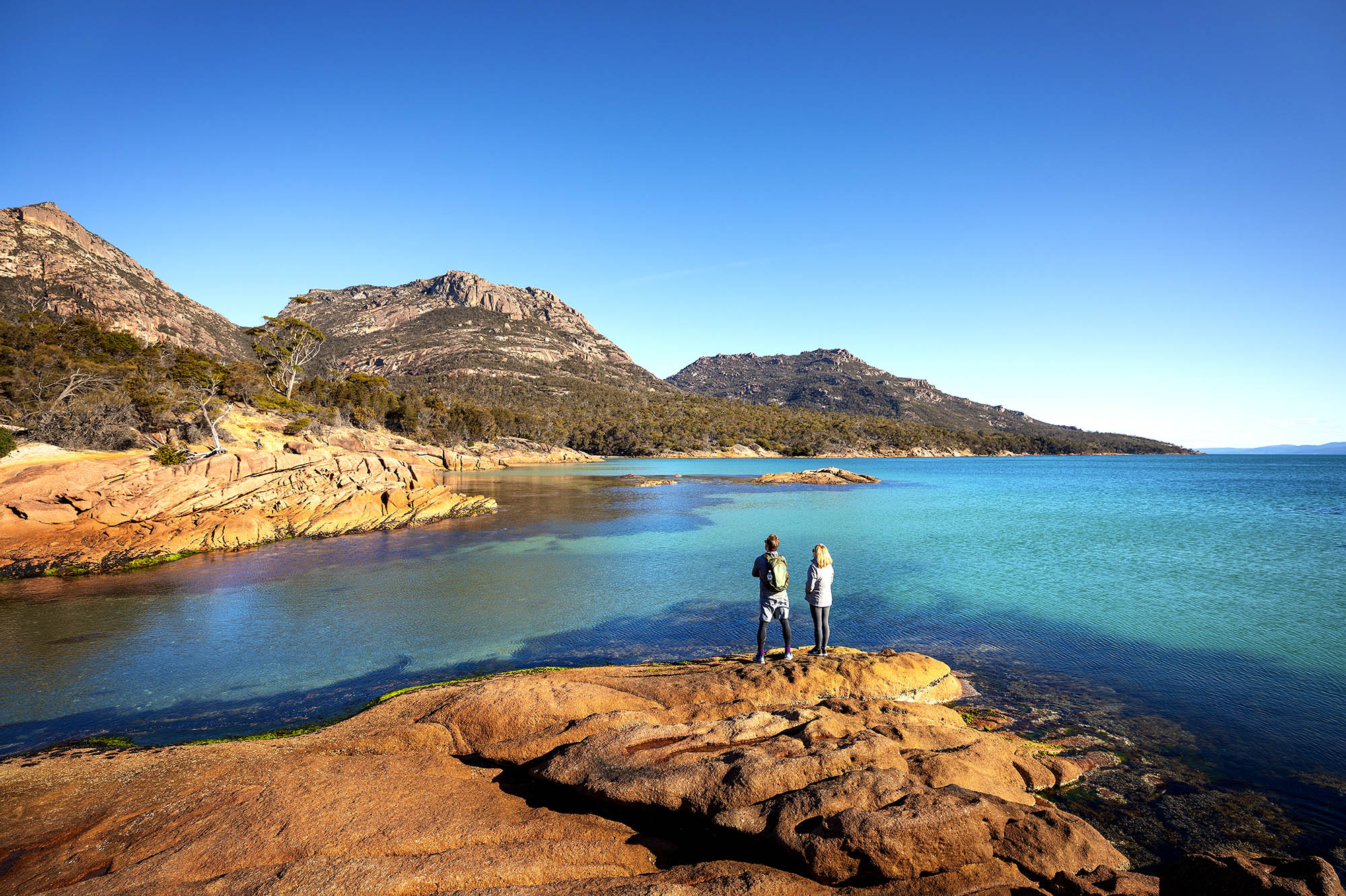Idylliske Honeymoon Bay på Tasmania