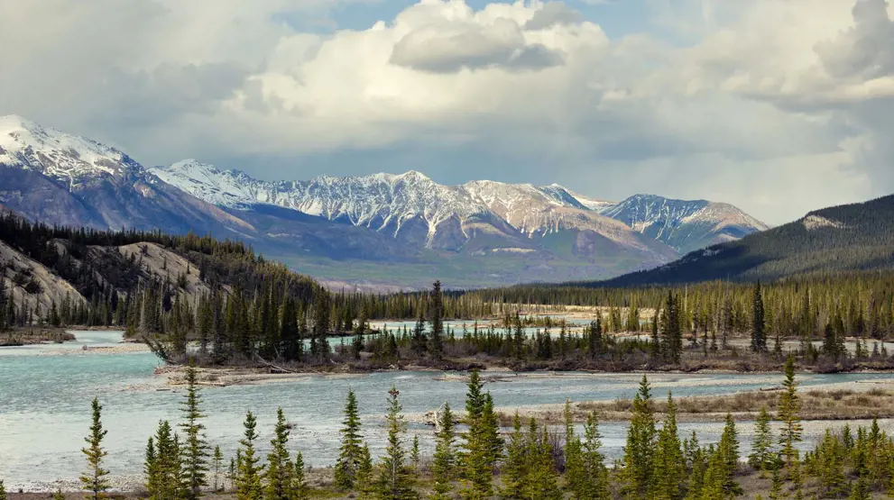 Noe av det vakre landskapet ved North Saskatchewan River Valley