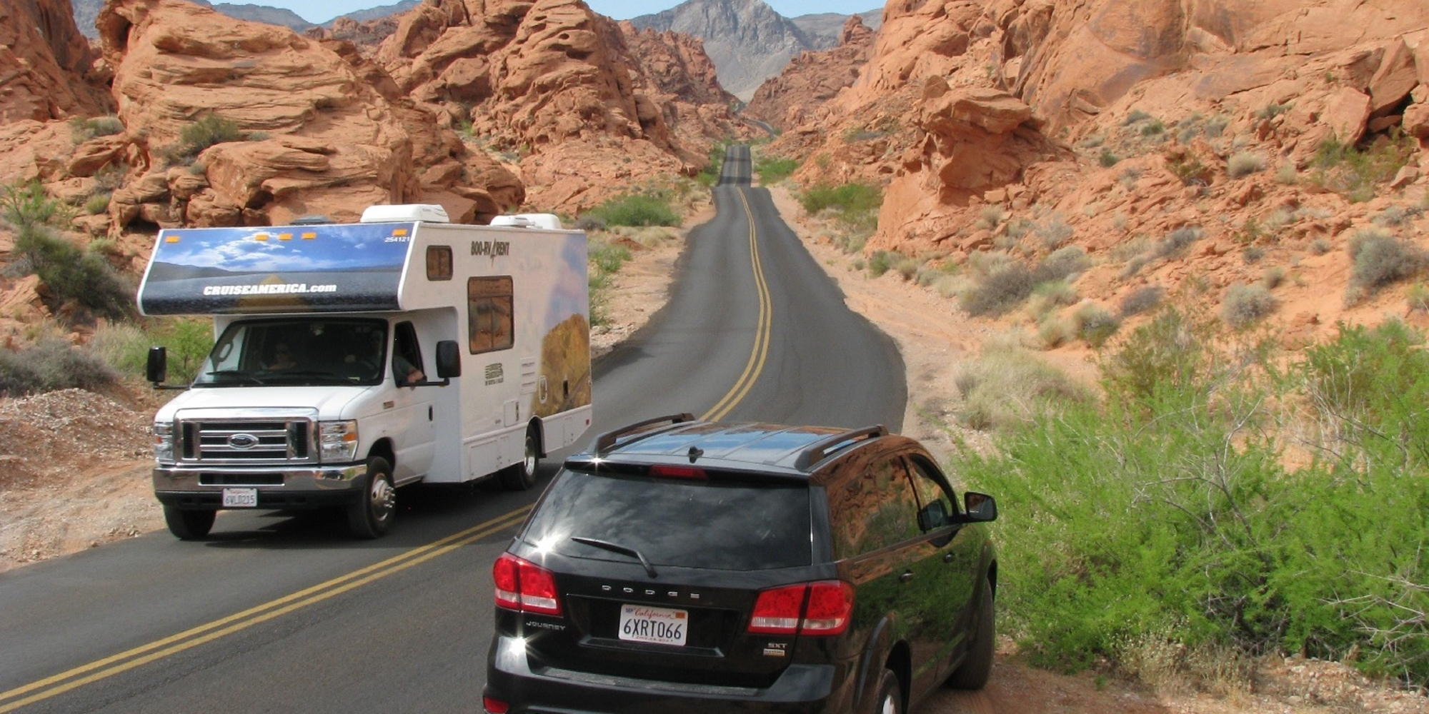 Bobil eller bil i Valley of Fire State Park Nevada USA