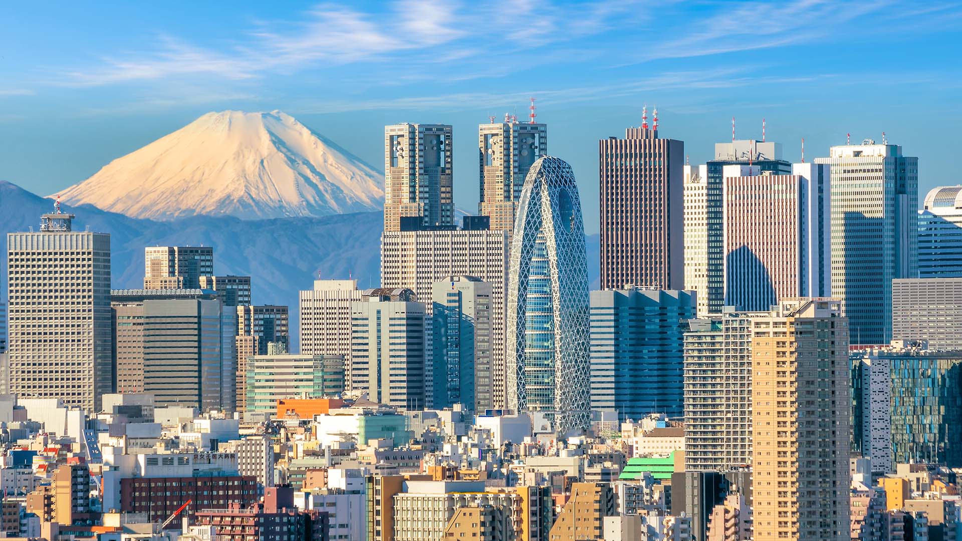 Utforsk pulserende Tokyo, med sin flotte skyline