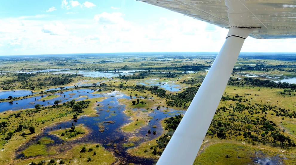 Se Okavangodeltaet fra oven 