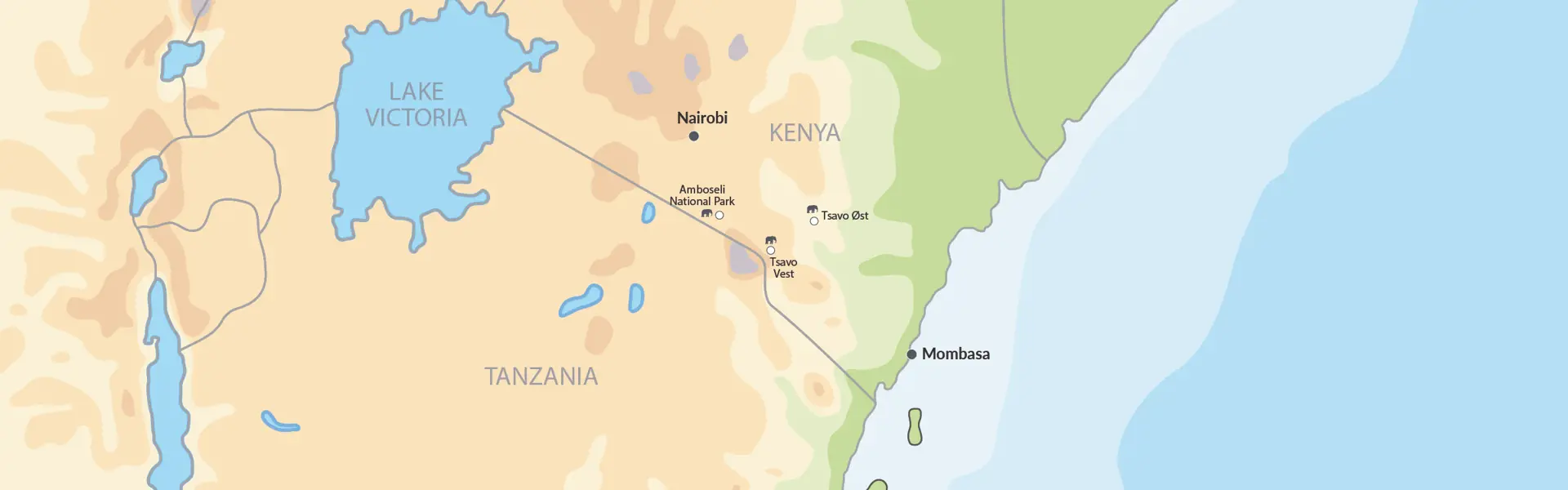 DK Drømmesafari I Kenya Map