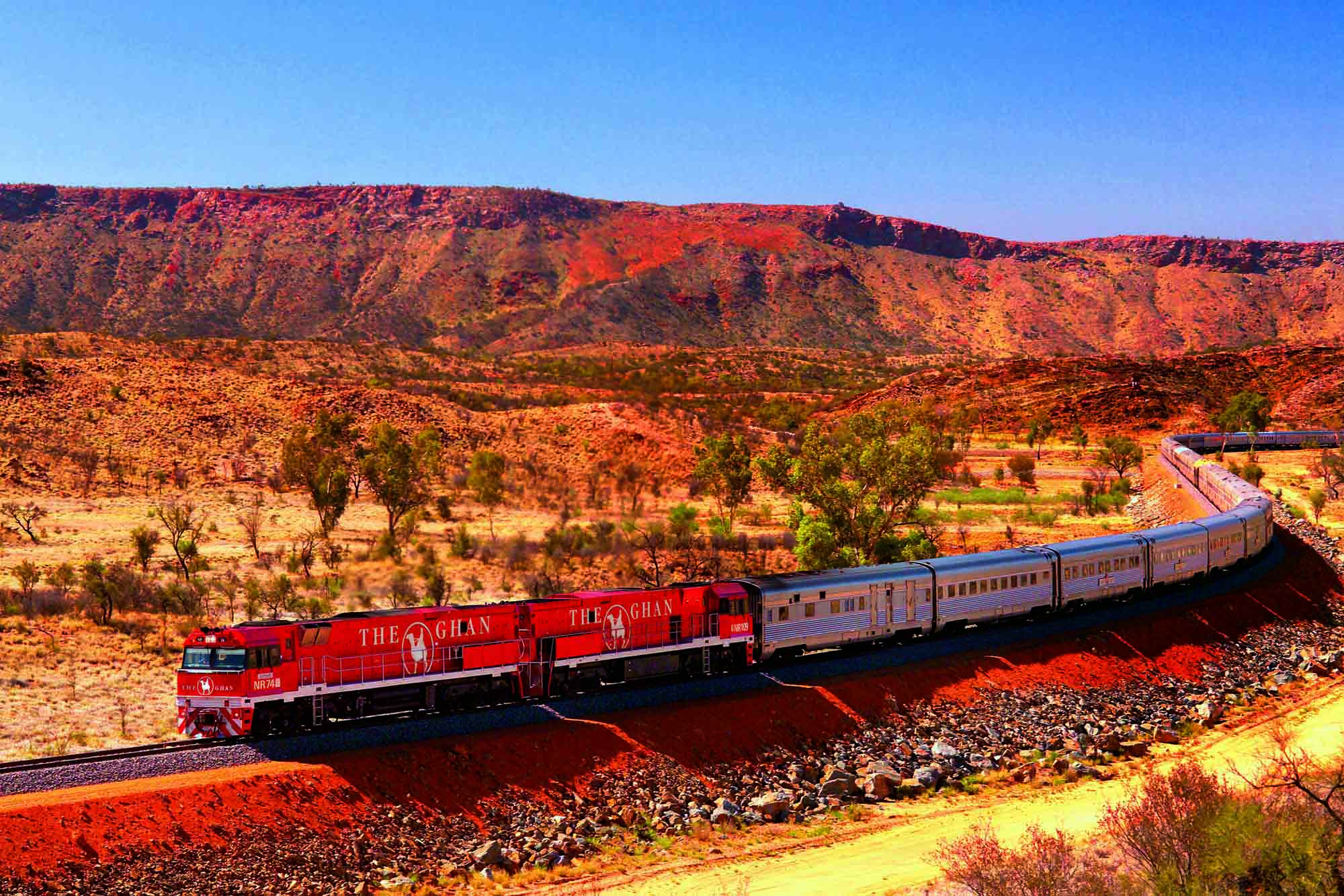 Reis med toget "The Ghan" gjennom Australias outback