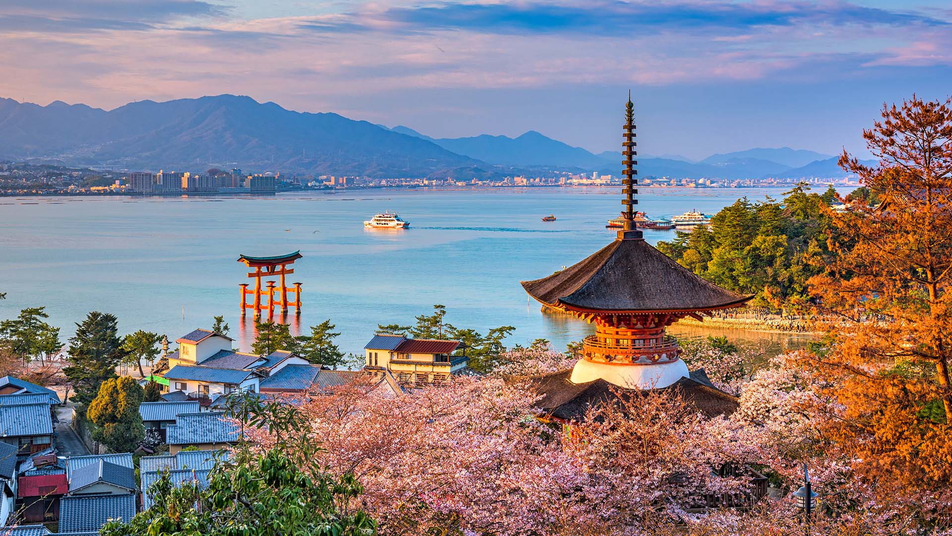 Øya Miyajima ved Hiroshima i Japan