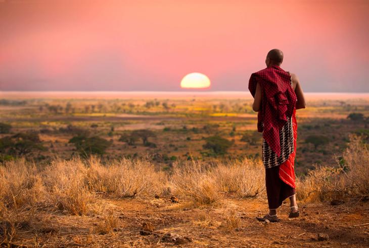 En lokal masai i Masai Mara 