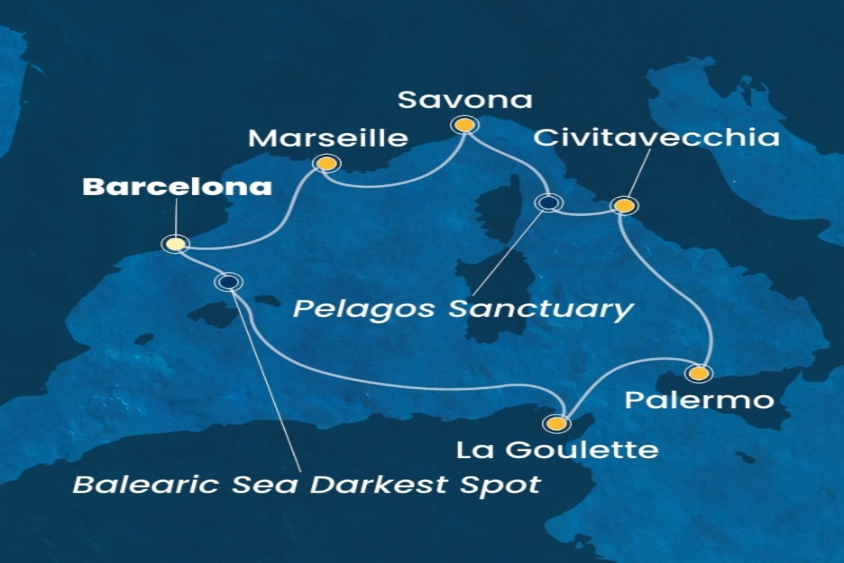 Bli med på et cruise med Costa Smeralda i det vestlige Middelhavet