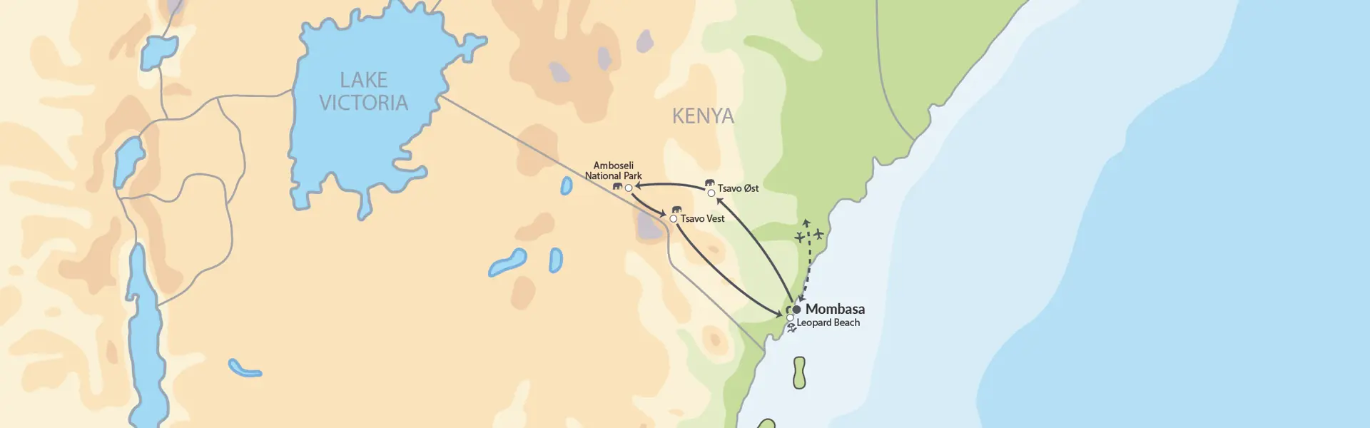 91723 Safari I Tsavo Og Amboseli Med Badeferie Ved Kenyakysten
