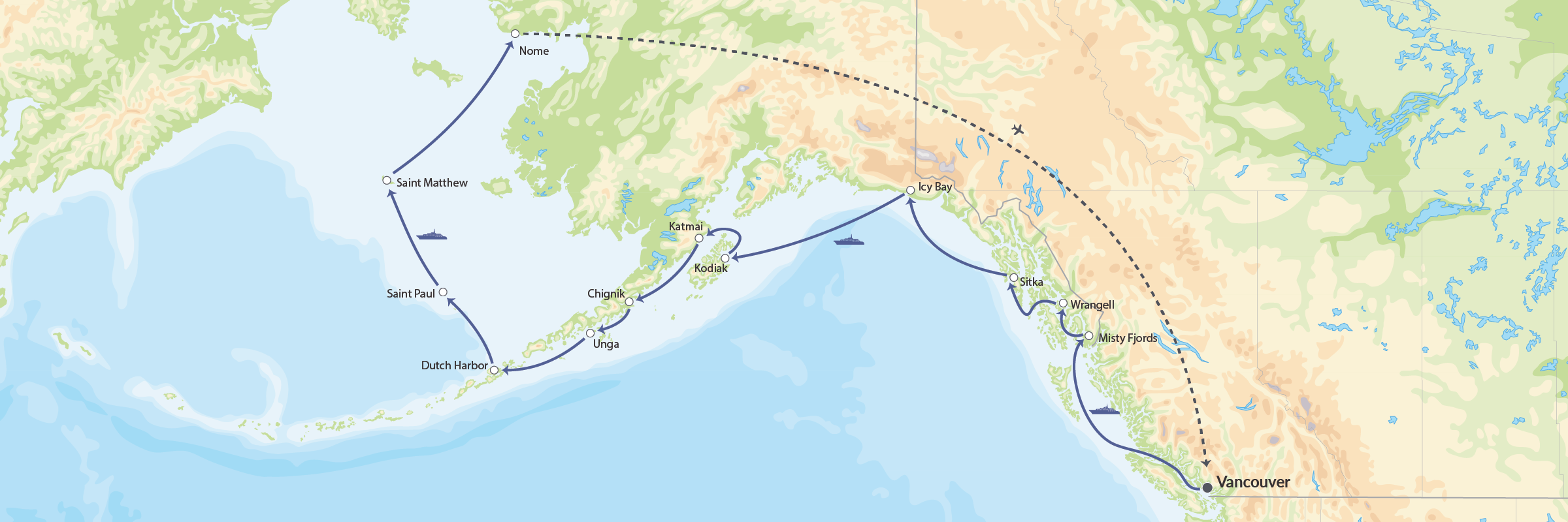 DK Hurtigruten Alaska Map