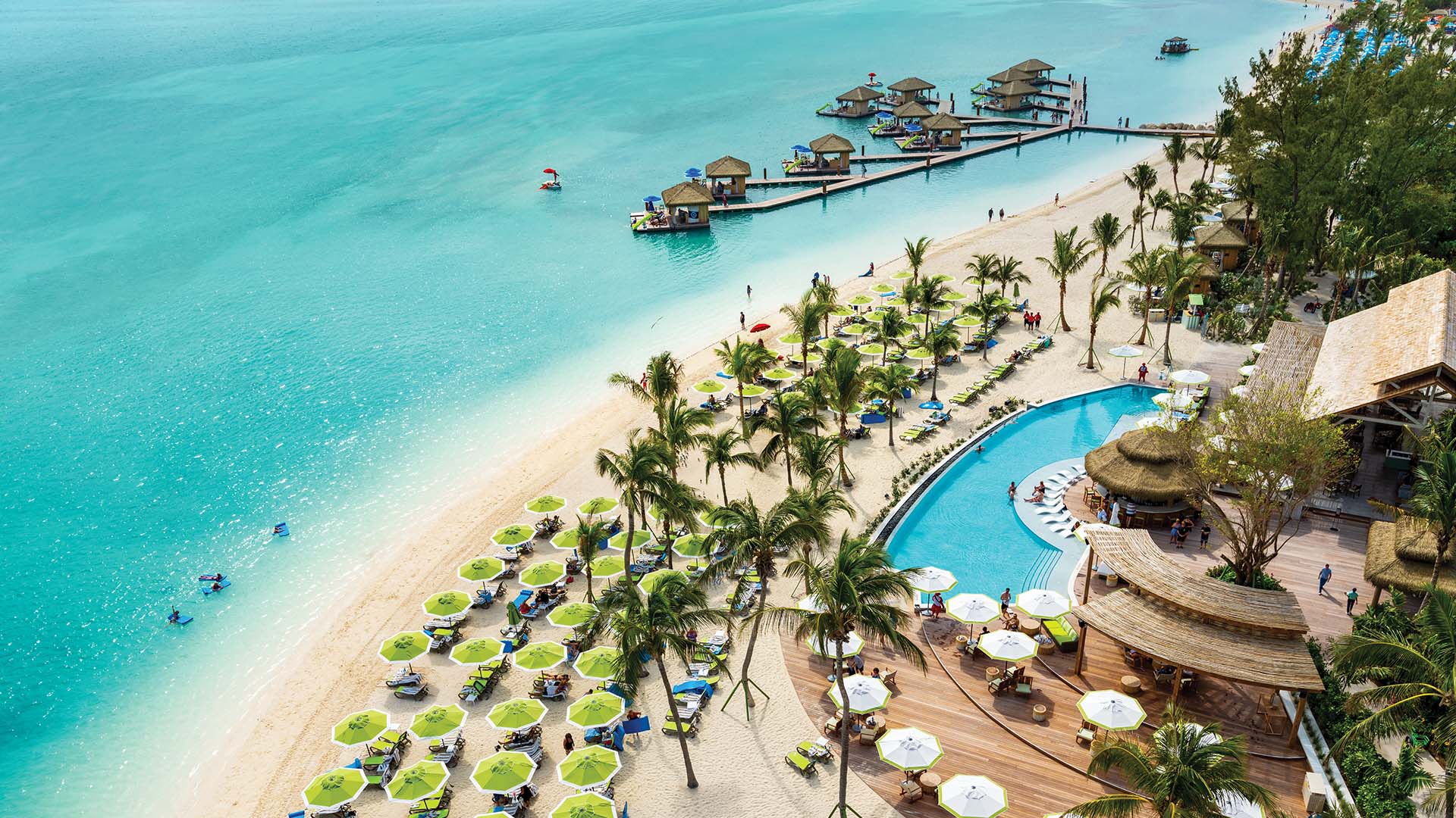 Mange av cruisene inkluderer en dag på Royal Caribbeans egen øy, CocoCay på Bahamas