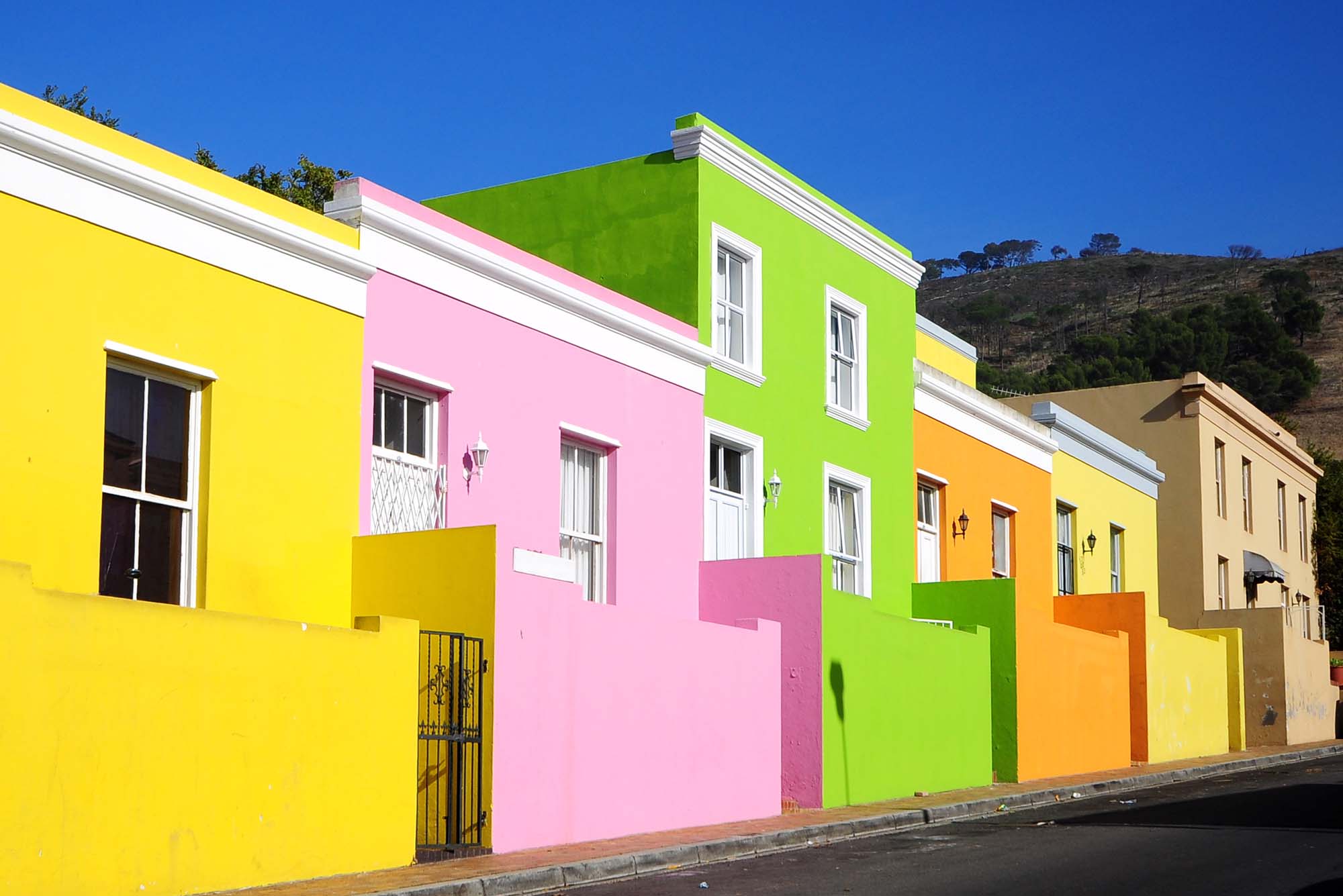 De fargerike husene i Bo-Kaap, Cape Town